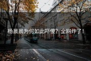 杨晨晨为何如此吓傻？全网炸了！