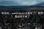 哈哈哈，weimiquan太翻车了！竟然真相终于来了