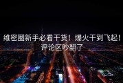 维密圈新手必看干货！爆火干到飞起！评论区吵翻了