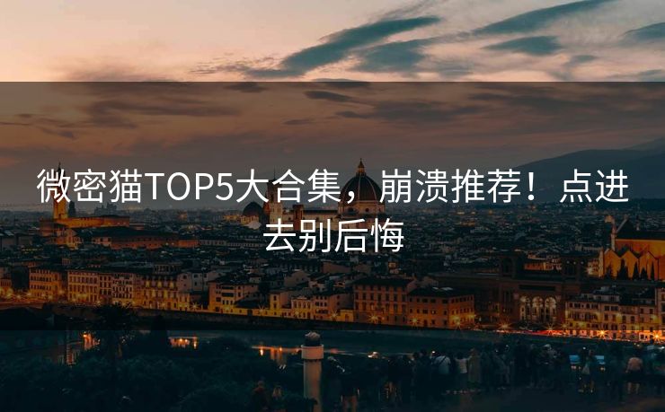 微密猫TOP5大合集，崩溃推荐！点进去别后悔