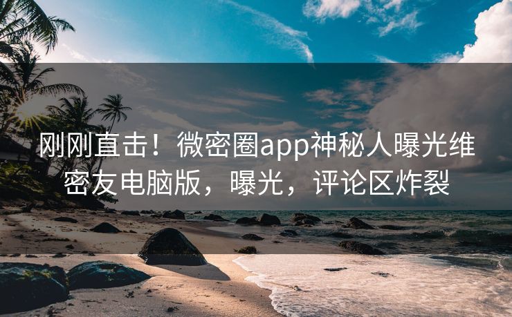 刚刚直击！微密圈app神秘人曝光维密友电脑版，曝光，评论区炸裂