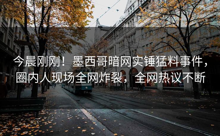今晨刚刚!墨西哥暗网实锤猛料事件,圈内人现场全网炸裂,全网热议不断 今晨刚刚!墨西哥暗网实锤猛料事件,圈内人现场全网炸裂,全网热议不断