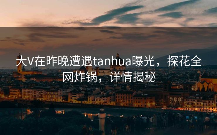 大V在昨晚遭遇tanhua曝光,探花全网炸锅,详情揭秘 大V在昨晚遭遇tanhua曝光,探花全网炸锅,详情揭秘
